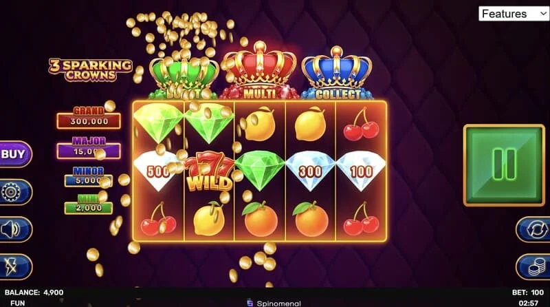 3 Sparking Crowns κέρδος Wild